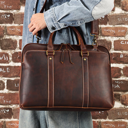 Men’s Leather Shoulder Bag Messenger Briefcase Laptop Bag