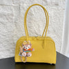 Genuine Leather Shoulder Bag for Women with Zipper Closure