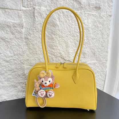 Genuine Leather Shoulder Bag for Women with Zipper Closure