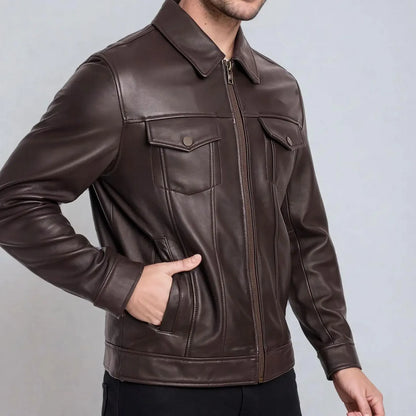 Original Leather Men's Jacket Dark Brown