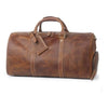 Brown Leather Duffle Bag With Shoe Compartment