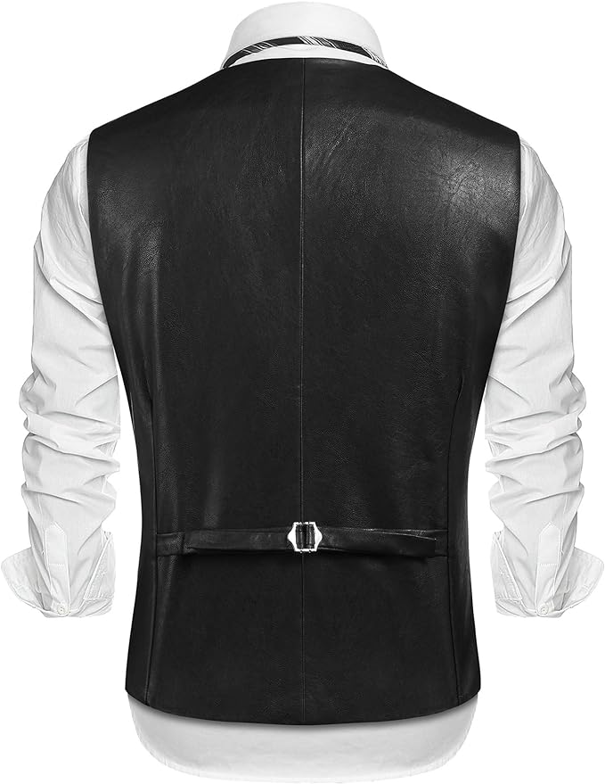 Casual Men's Leather Suit Vest