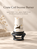 Ceramic Incense Burner with Crane Cutout Lid for Coil Incense