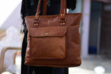 Handmade Leather Women Shoulder Tote Bag