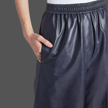 Genuine Leather Baggy Women Pants