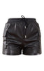 High Waist Real Leather Shorts