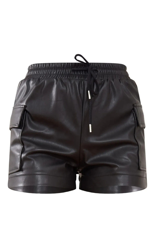 High Waist Real Leather Shorts