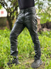 Genuine Leather Black Cowboy Pants