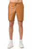 Real Leather Brown Leather Shorts