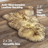 Dark Tips Natural Icelandic Sheepskin Rug