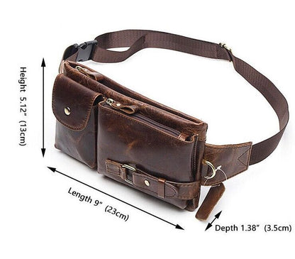 100% Genuine Leather Waist Belt Chest Bag