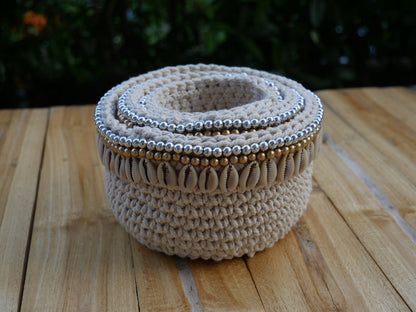 Macrame Crochet Sea Shells Baskets