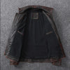 Men’s Distressed Oil Wax Leather Jacket Slim Fit
