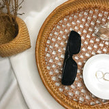 Brown Rattan Serving Tea Tray With Handles
