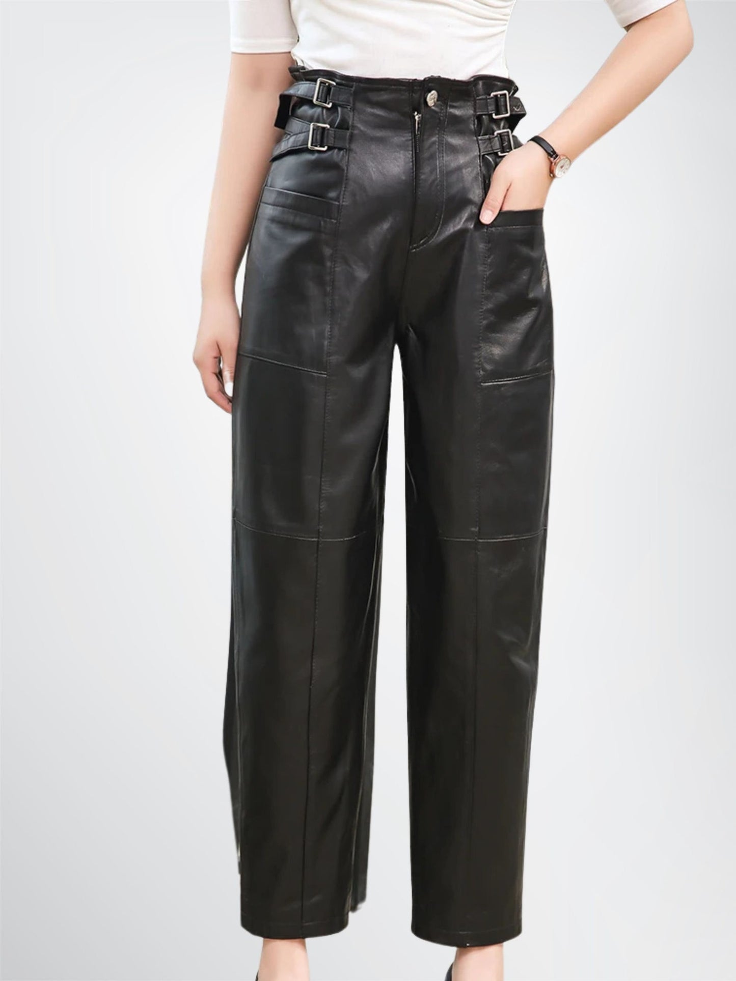 Tailored  Leather Trousers for Women