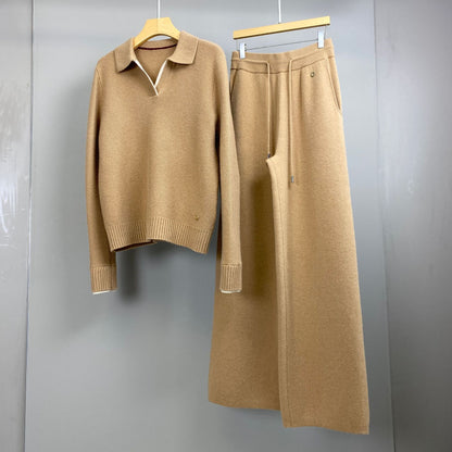 Women’s Real Cashmere Sweater and Pants Lounge Set