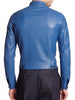 Men’s Slim Fit Blue Genuine Leather Jacket