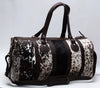 Cow Print Cowhide Bag with Deep Leather Accents