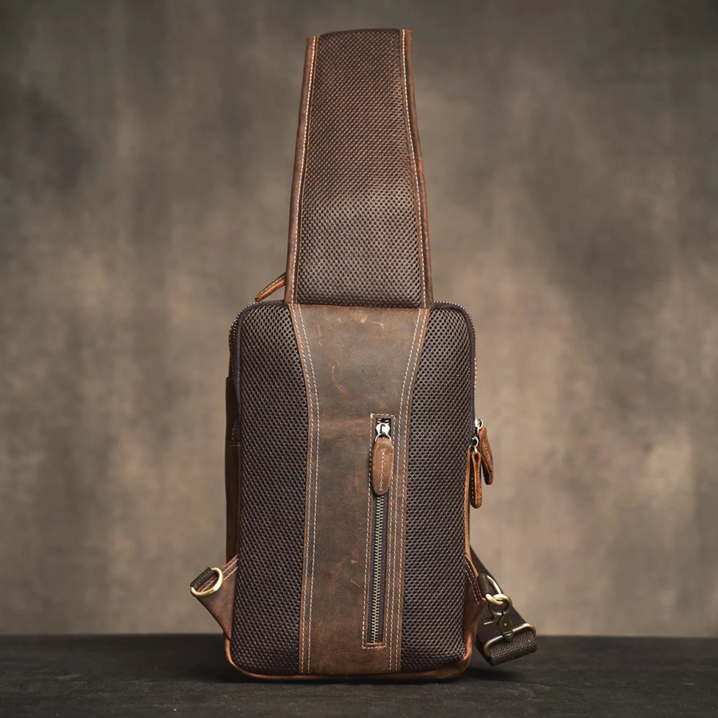 Genuine Leather Crossbody Chest Bag