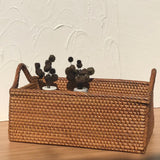 Natural Rattan Storage Basket With Handle