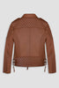 Men's Brown Genuine Leather Slim Fit Biker Jacket