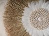 Raffia Grass Sea Shell And Feather Wall Decor