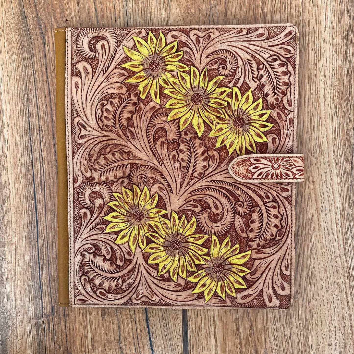 Tooled Cowhide Portfolio Cover