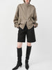 Women Leather Oversized Jacket Retro Stand Collar Motorcycle Coat