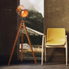 Vintage Bamboo Tripod Floor Lamp Handwoven Spotlight