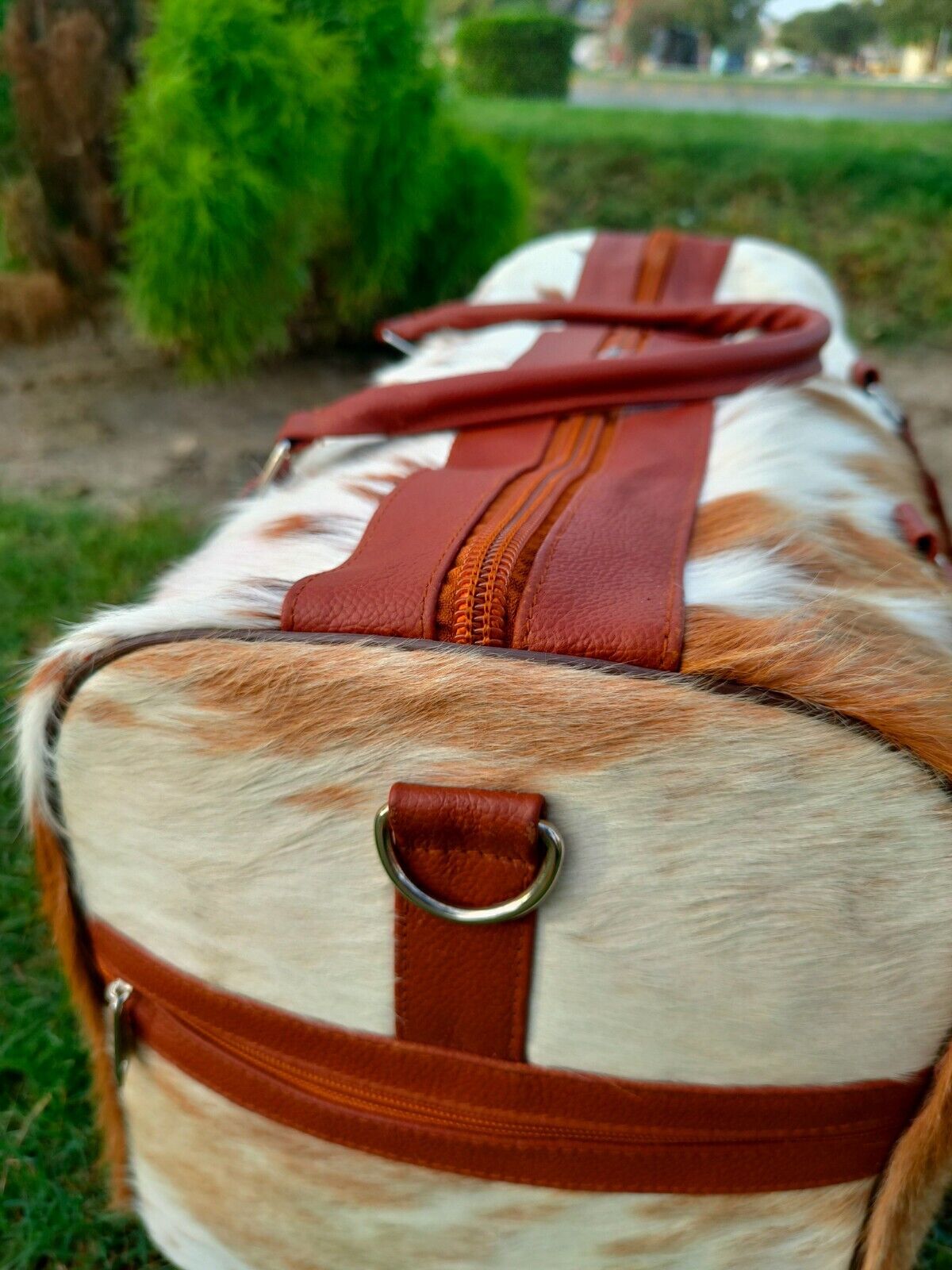 Genuine Cowhide Travel Duffle Bag