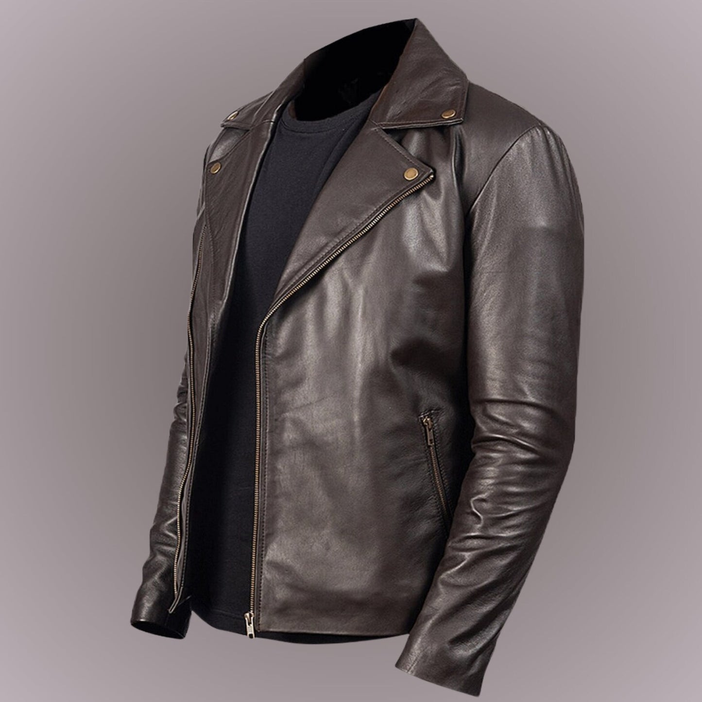 Men Biker Leather Riding Jacket