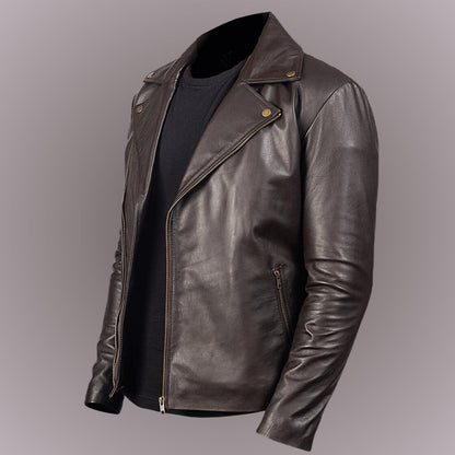 Men Biker Leather Riding Jacket