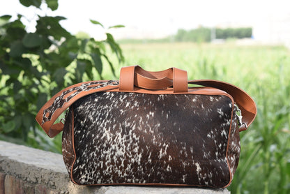 Exotic Tricolor Cowhide Purse Duffle