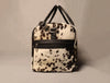 Western Cowhide Luggage Bag Black White