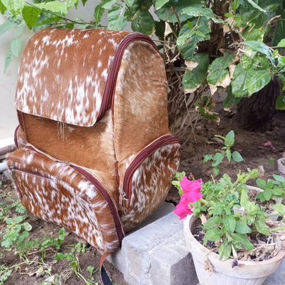 Natural Hair On Cowhide Diaper Bag