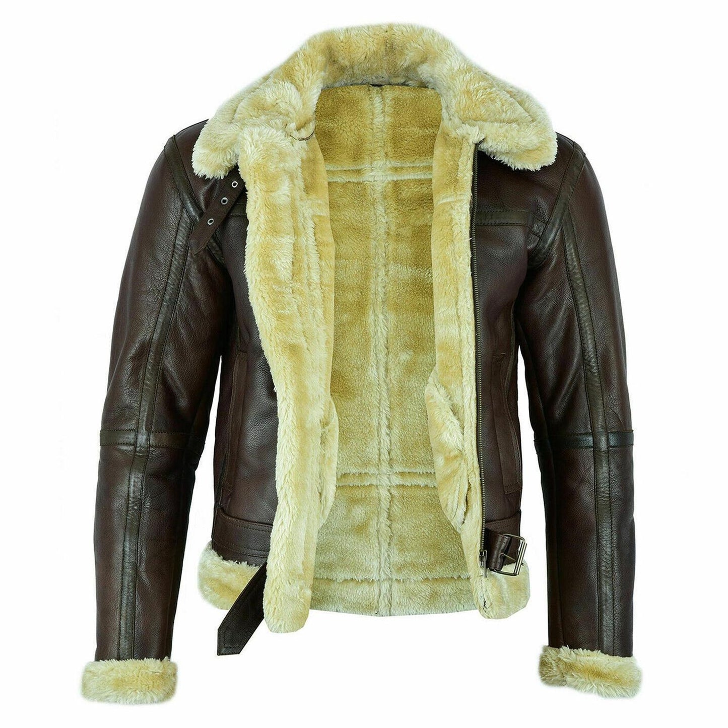 Real leather jacket fur collar