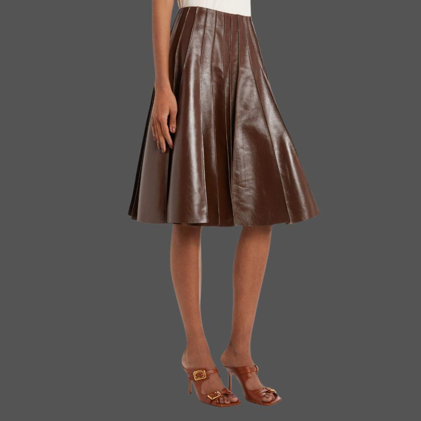 Tailor Made Real Leather Skirt