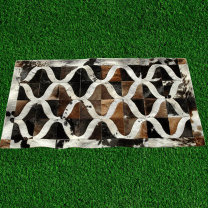 Natural Cowhide Patchwork Rectangle Rug