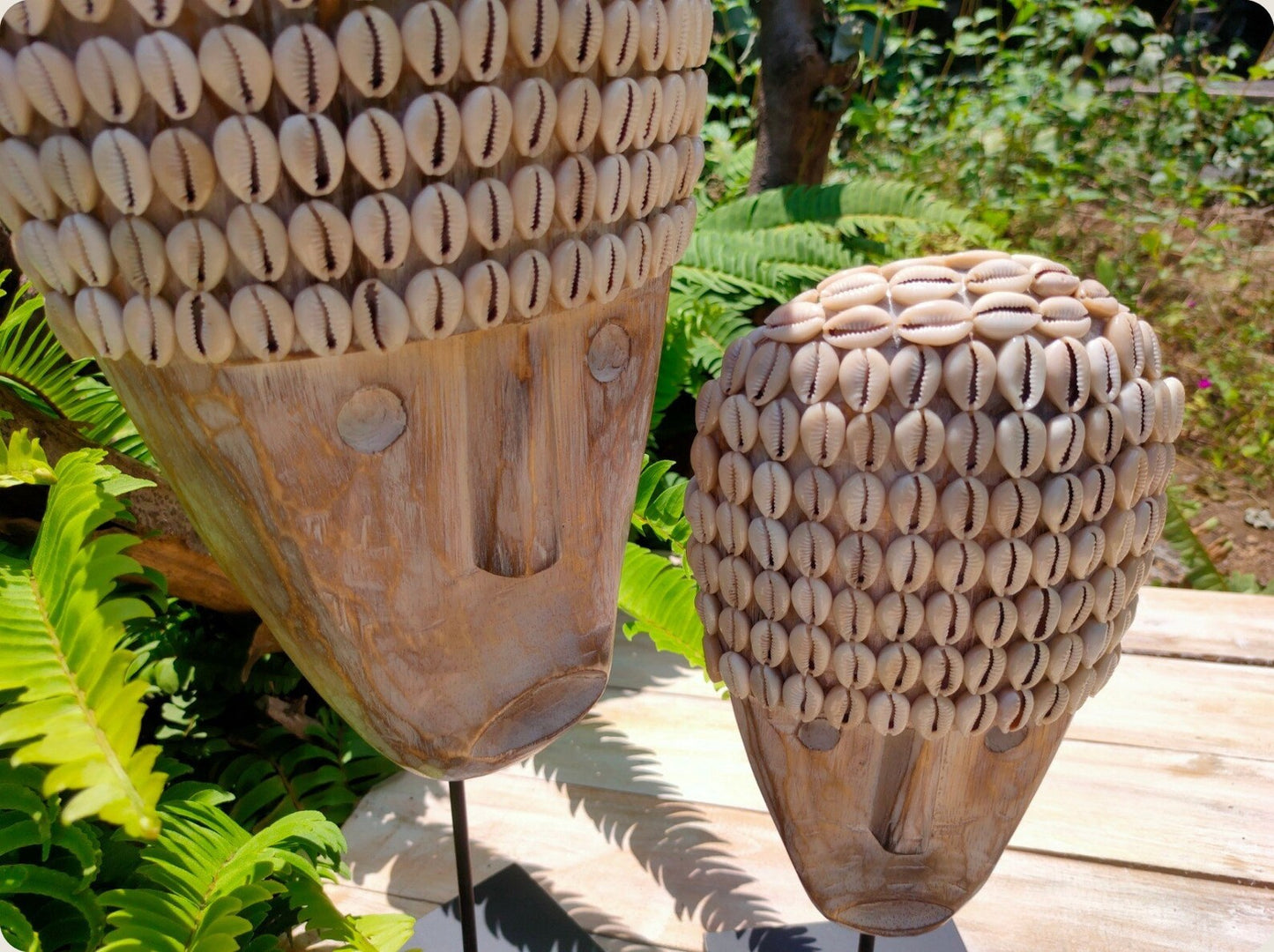 The Wooden Tribal Mask Primitive Cowrie Shells