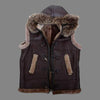 Men's Leather Shearling Vest Aviator