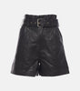 Genuine Leather A Line Shorts For Women