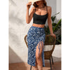 Ruched split thigh maxi dress