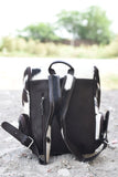 Natural Cowhide Backpack Black White