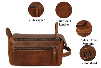 mens leather toiletry bag