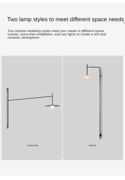 Nordic Adjustable Wall Lamp Minimalist With Frosted Glass Shade