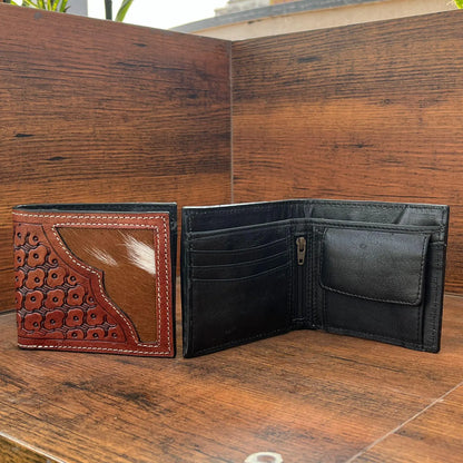 Genuine Leather Tooled Wallet