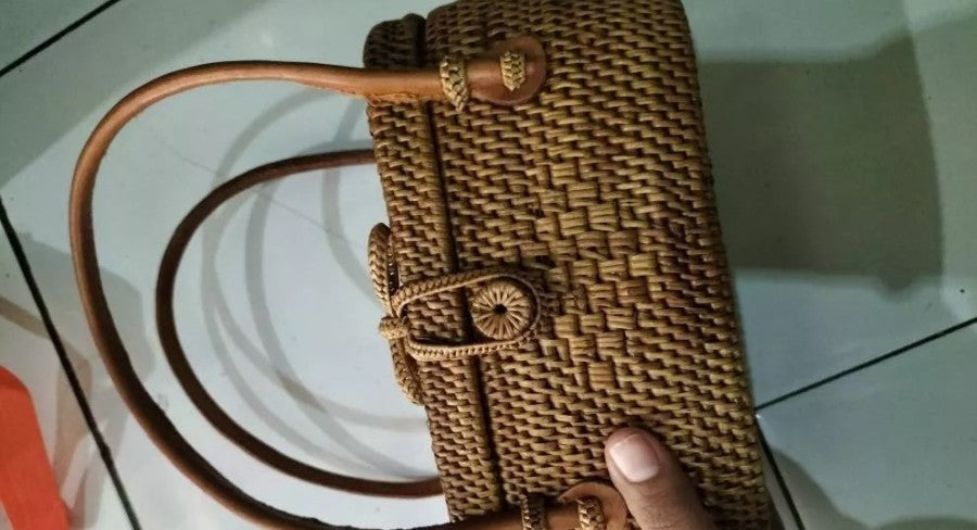 Mini Balinese rattan handbag