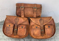 Leather Motorcycle Pouch Panniers