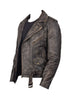 Men Distressed Leather Bomber Motorcycle Jacket