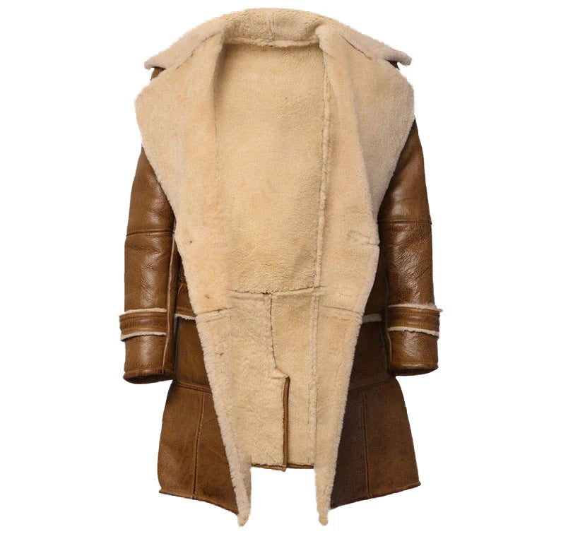 Waxed leather jacket with fur